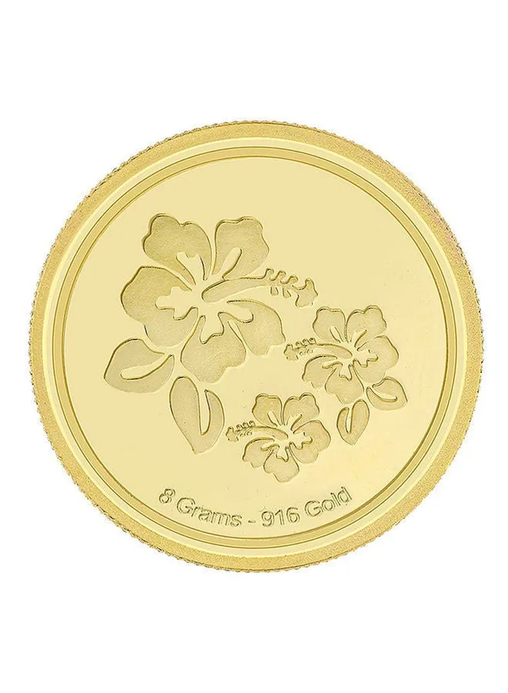 22 Karat 916 Gold Purity 8g Flower Coin