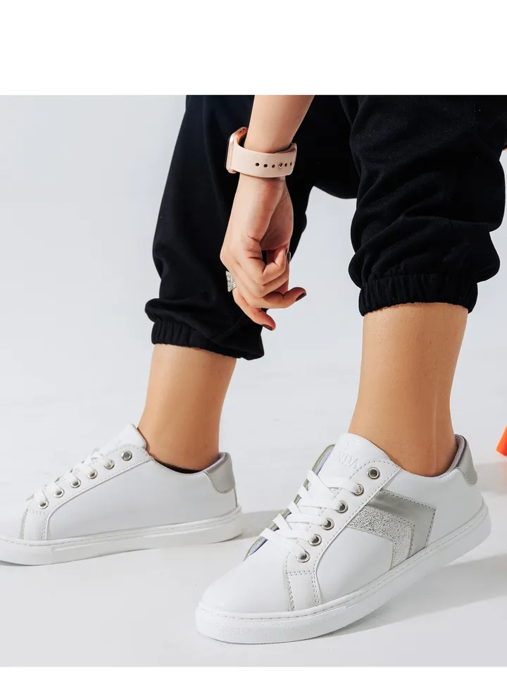 Sneakers Flat-Side Arrows-SN-8-white Silver