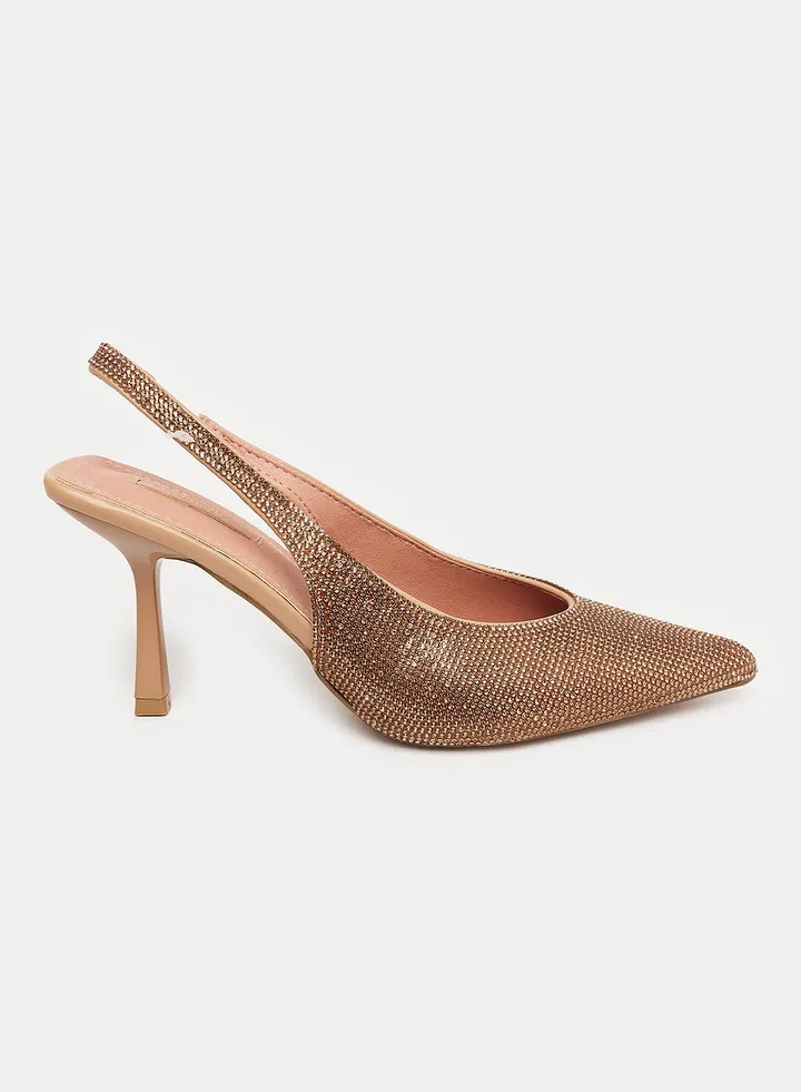 Pointed Toecap Fully Beaded Pumps