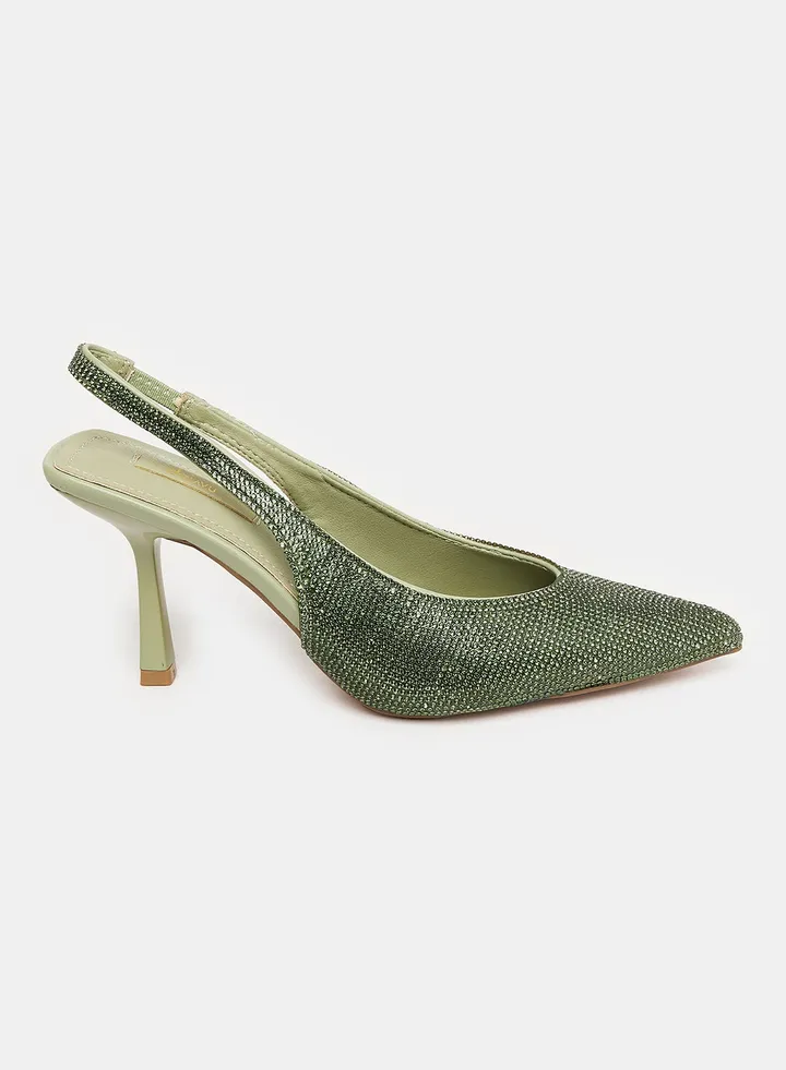 Pointed Toecap Fully Beaded Pumps
