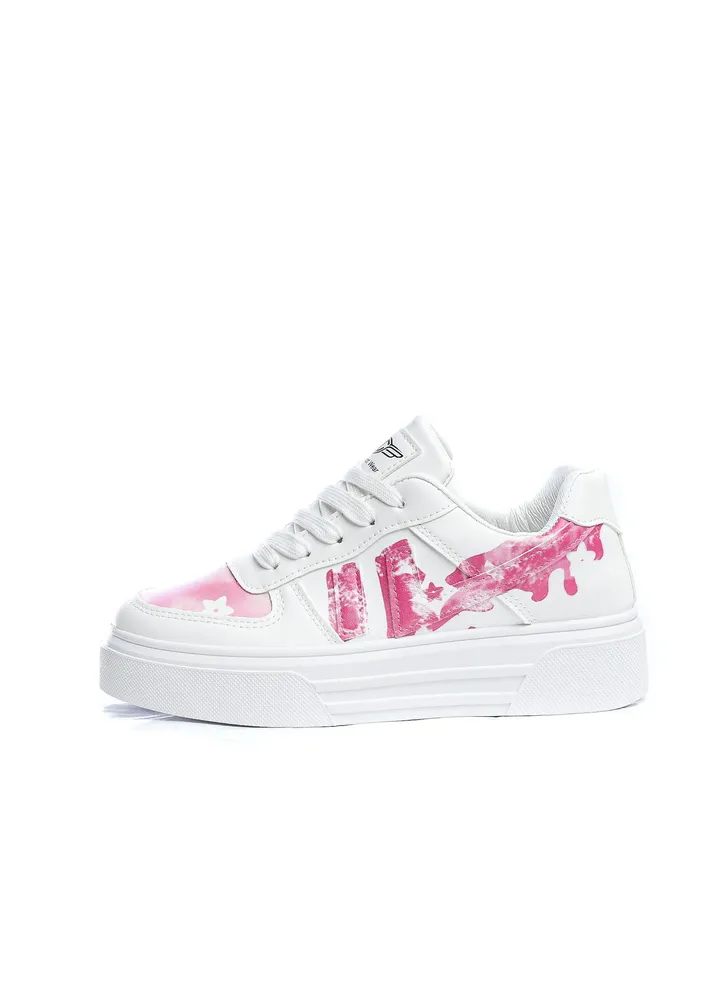 Side Colored lace-up sneaekrs for women