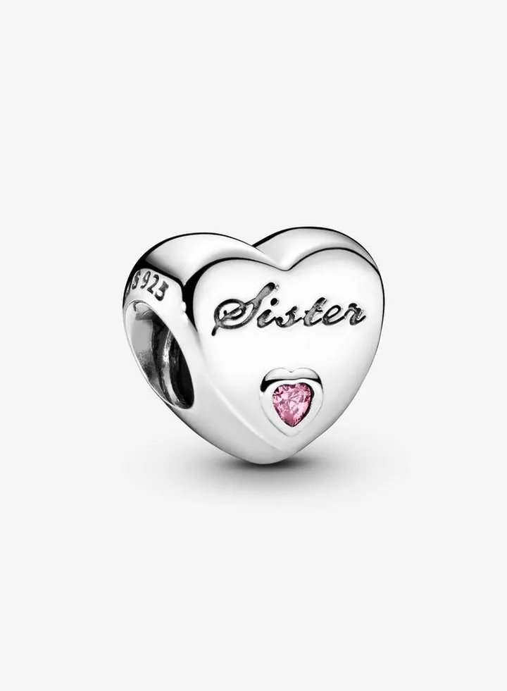 Pandora Moments Women's Sterling Silver Sister's Love Cubic Zirconia Bracelet Charm