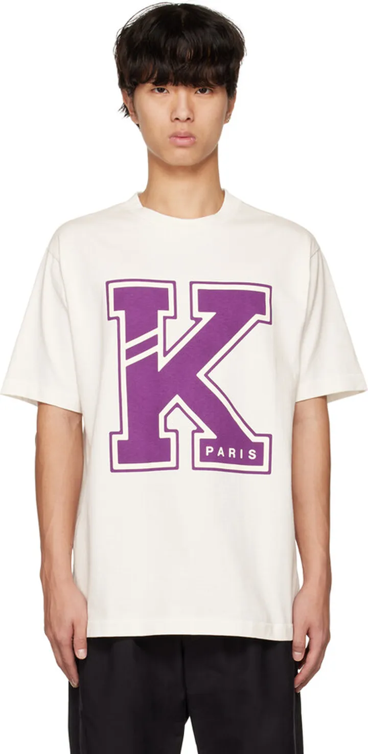 Kenzo Off-White Kenzo Paris College Classic T-Shirt