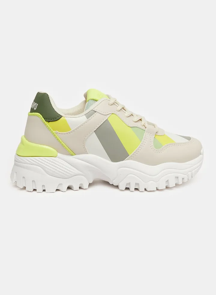 Striped Pattern Platform Sneakers