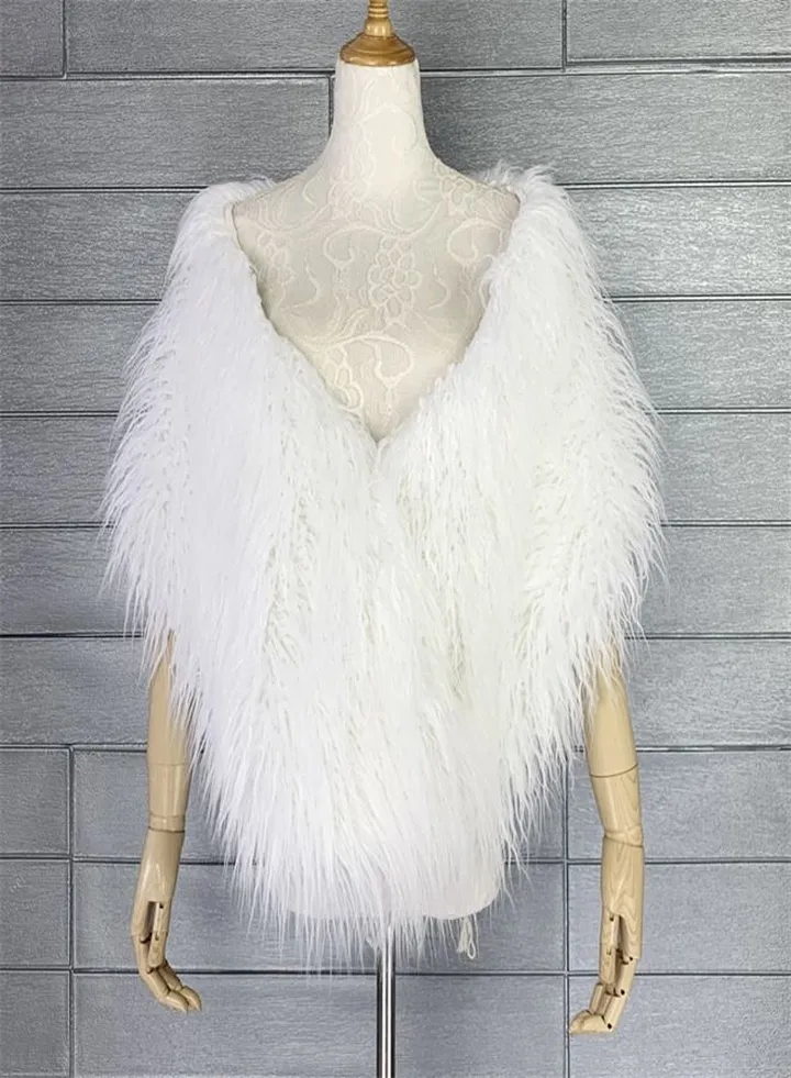 Fashion Simple Fur Shawl White