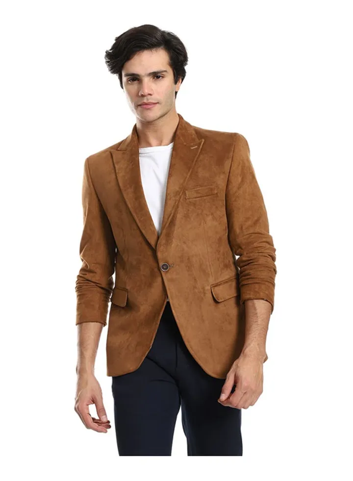 Single Breasted One Button Peak Lapel