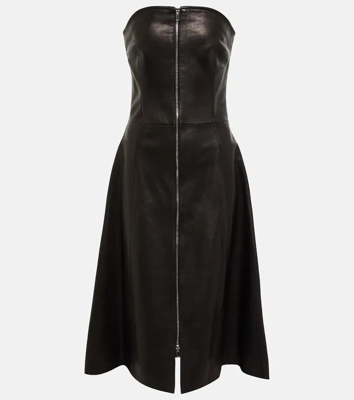 Valerie leather midi dress