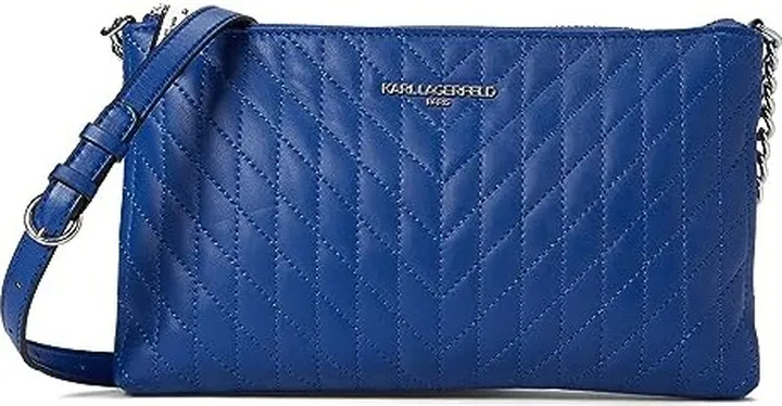 Karl Lagerfeld Paris Karolina Crossbody (Blue) Handbags