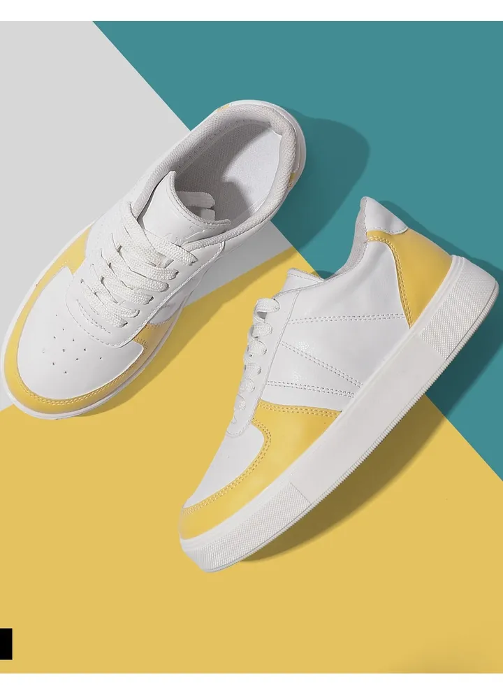 Sports Sneakers - white- yellow SN-1