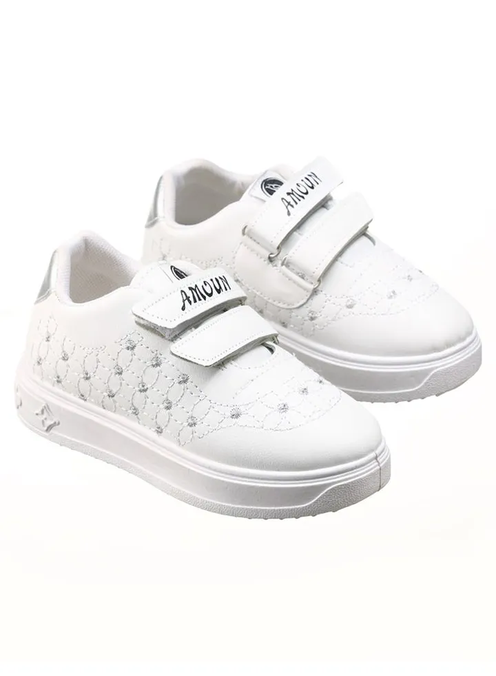 Silver Spotty L V Sneakers Children