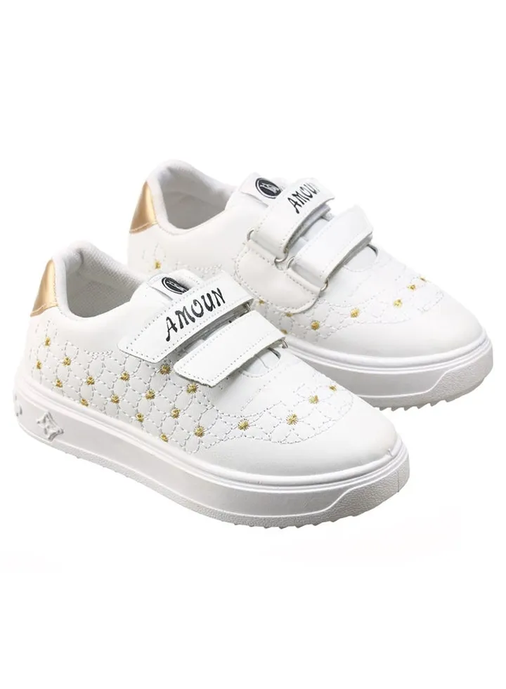 Gold Spotty L V Sneakers Children