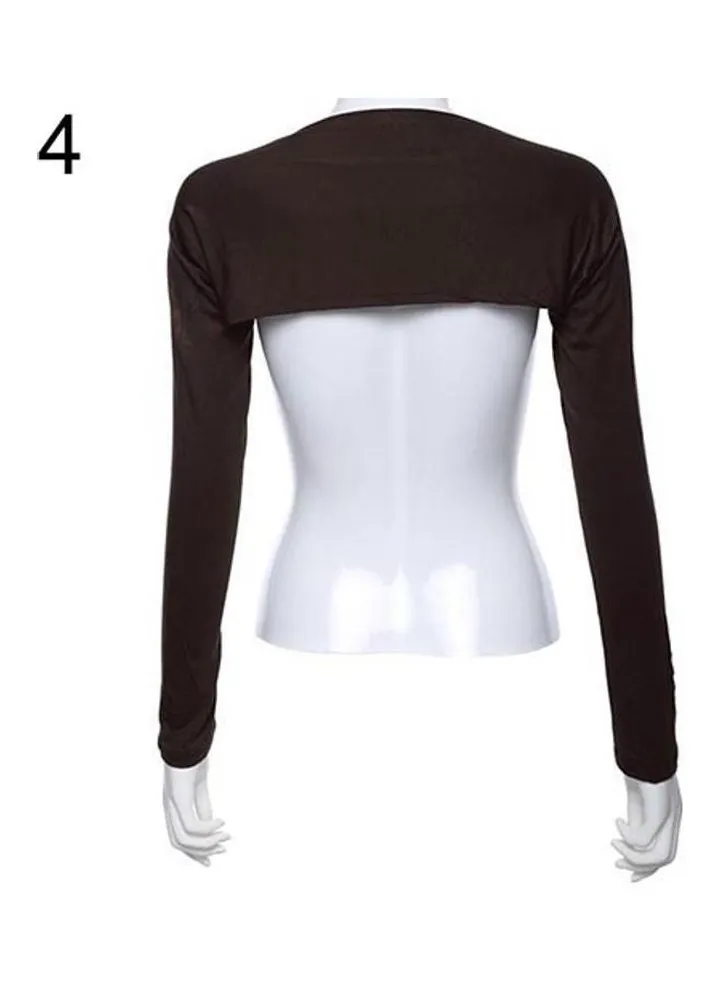 Women's Modal Cotton Muslim Hijab Islamic One Piece Shoulder Sleeve Arm Cover Coffee