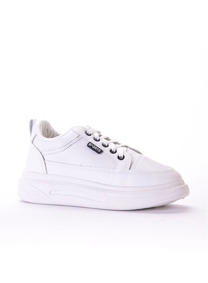 KO-43 Flat Leather Sneakers - White