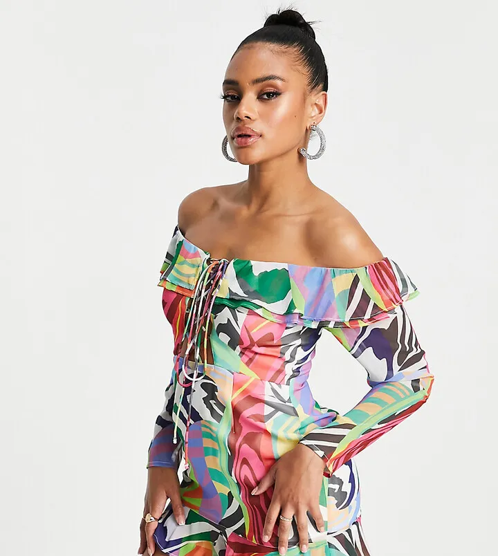ASYOU cut out detail mini dress in animal print