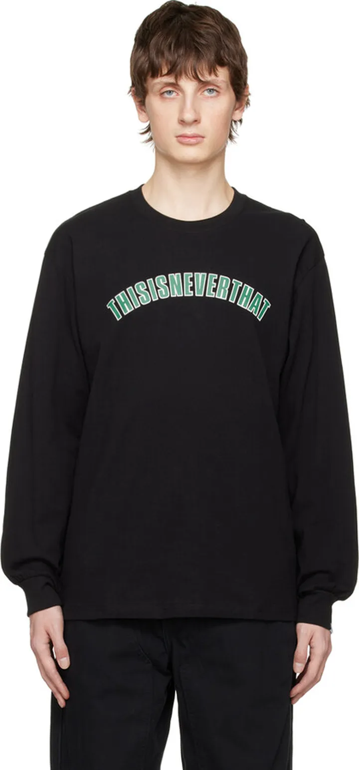 thisisneverthat Black Printed Long Sleeve T-Shirt