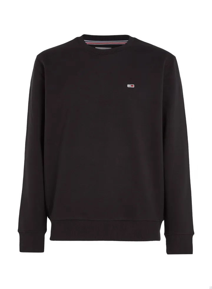 Men's Flag Patch Fleece Sweatshirt, Black