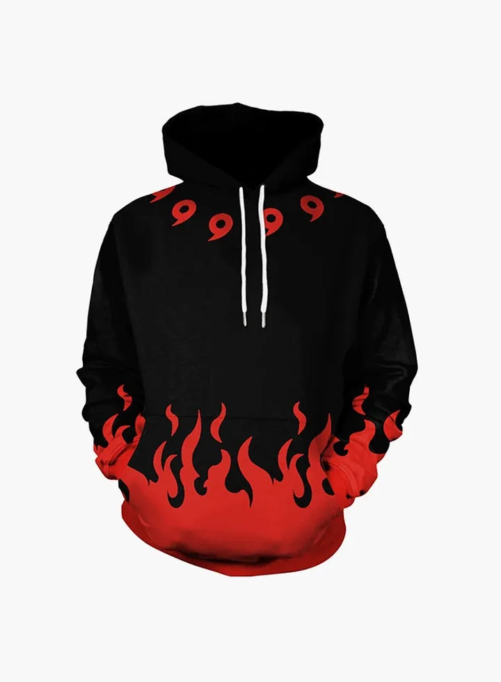 3D Printing Long Sleeve Hoodie Black/Red