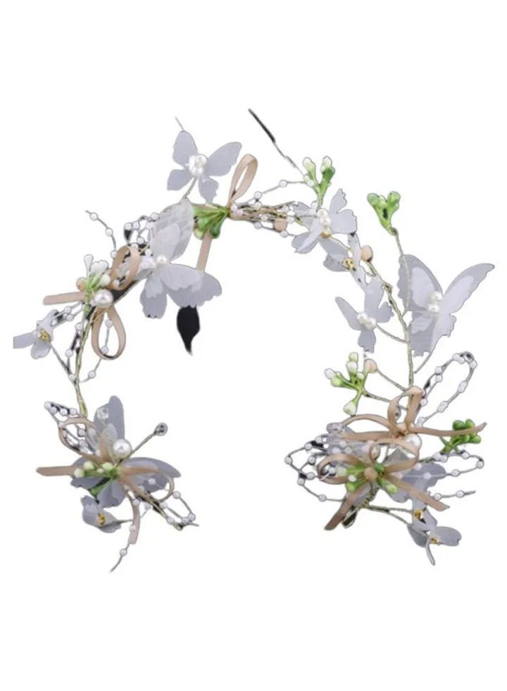 Flower Butterfly Wreath Headband