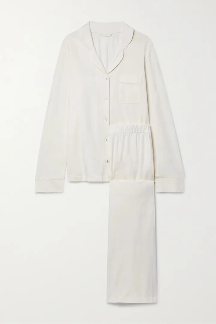 Skims - Stretch-cotton Jersey Pajama Set - Marble