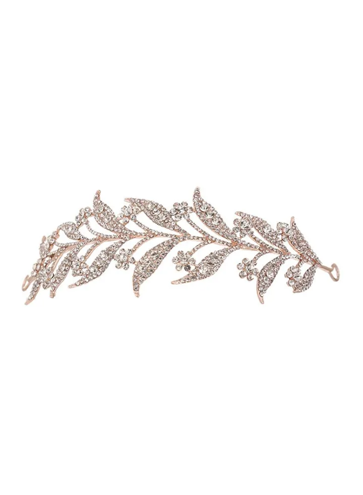 Rhinestone Leaf Design Hair Jewelry
