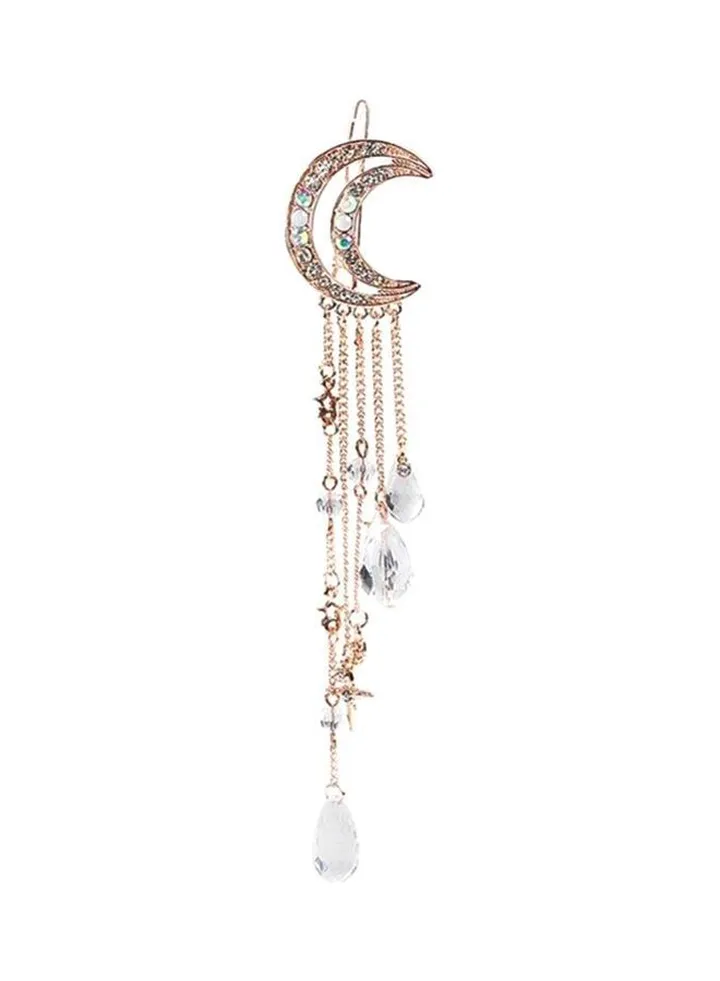 Stone Studded Moon Crystal Hairpin