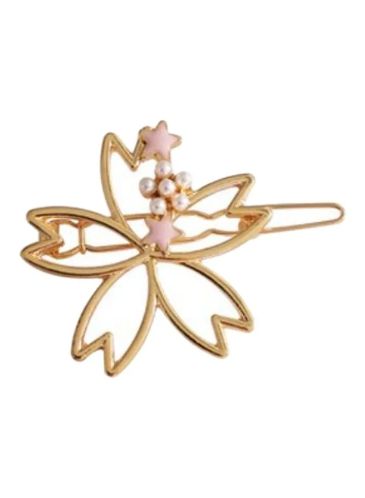 Flower Embroidered Hair Pin