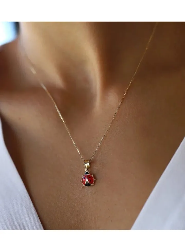 Ladybug Necklace Gold Plating