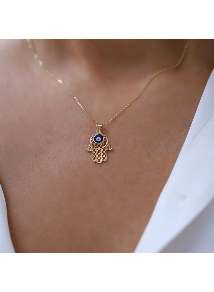 Large Lace Hamsa Necklace