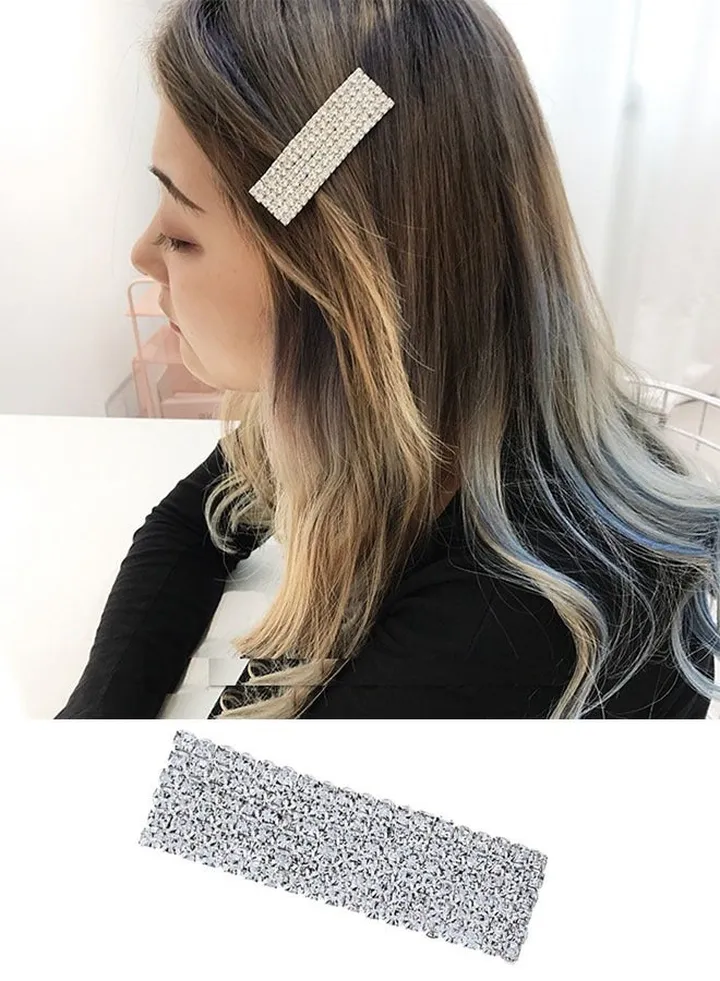 1pcs Snap Barrettes Diamond Hair Clips Rhinestone Hair Clip Rhinestone Barrettes Diamond Snap Clip Shiny Hair Clip Hair Clamp Rhinestones Clip Hair Volume Clip