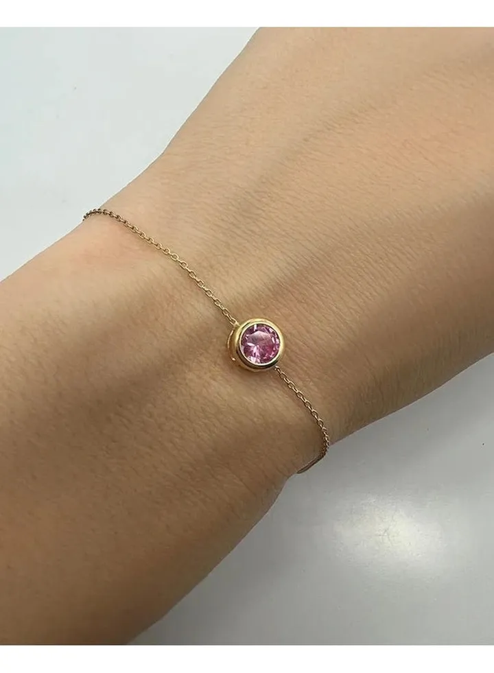 Pink Zircon Stone Bracelet