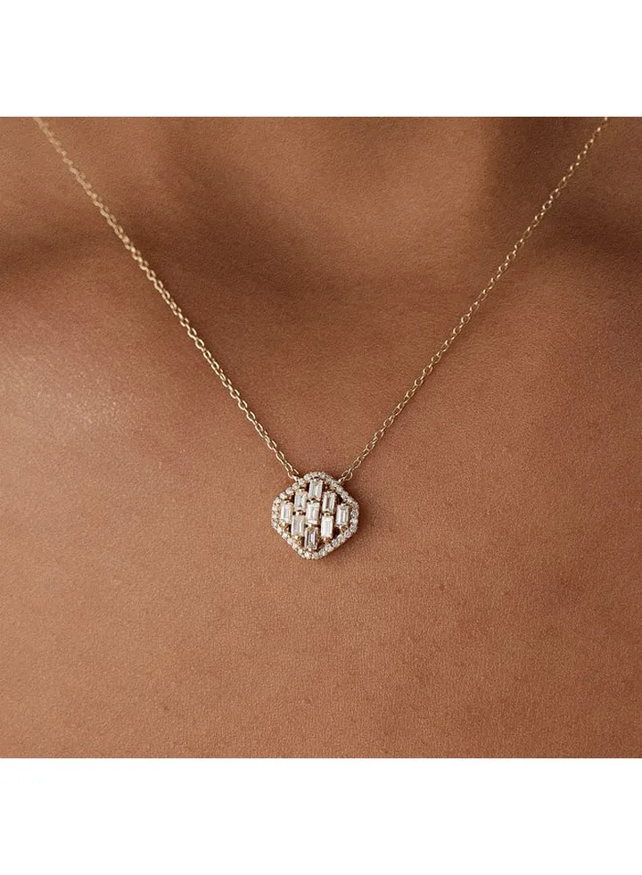 Unique Baguette Stones Necklace