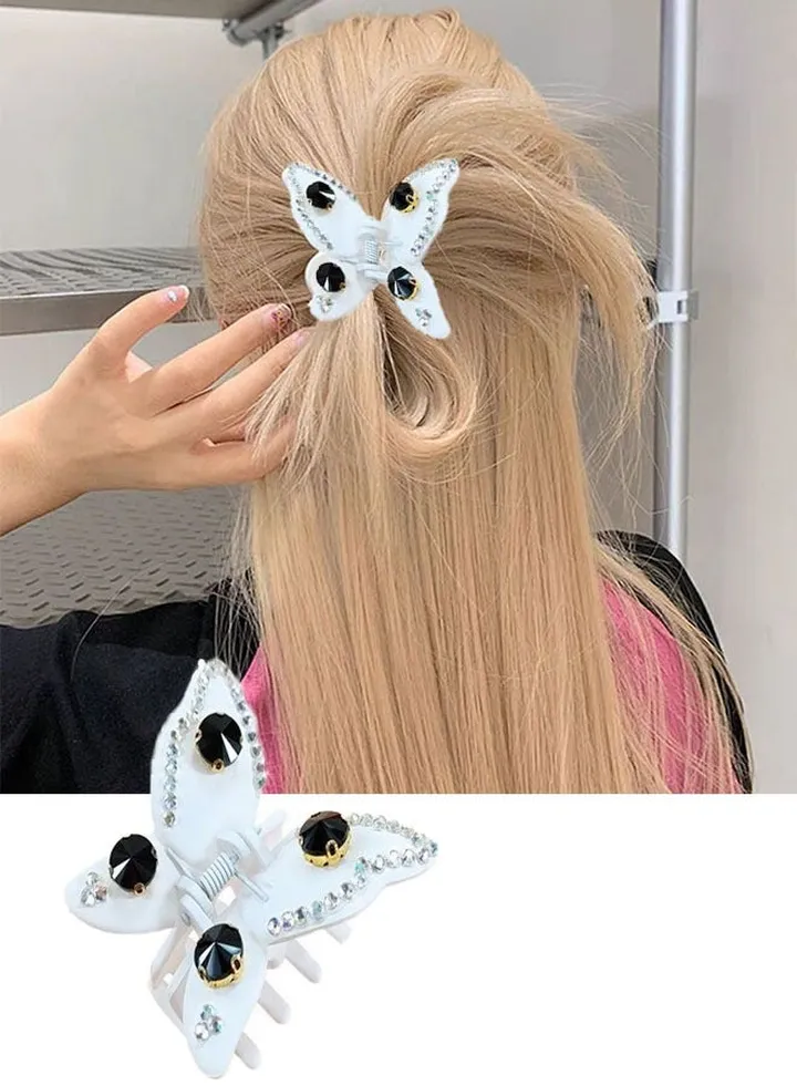 1Pcs Butterfly Claw Clips, Cute Butterfly Hairpins, for Women Thin and Medium Hair, Strong Hold Non-Slip Hair Catch Barrettes Clamps for Women Girls Hair Accessories