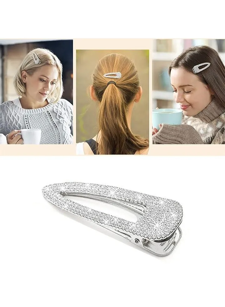 1PCS 2.4Inch Rhinestones Hair Clips,Silver Hair Clips Barrettes,Rhinestones Hair Accessories for Women Girls Bridal,Wedding,Party,Prom(Silver)