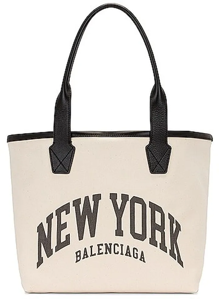 Balenciaga Small New York Beach Bag Tote in White