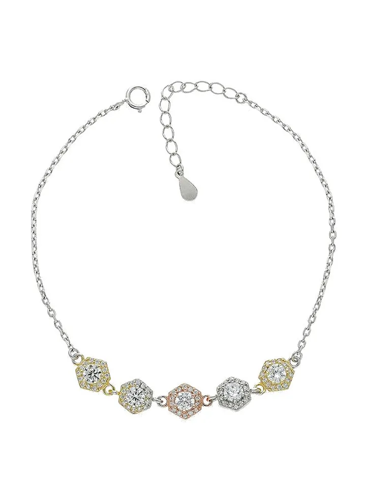 925 Italian Silver Solitaire Bracelet