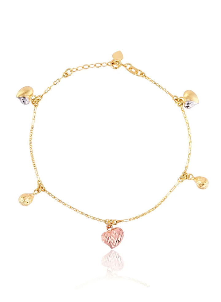 18k Gold Heart Bracelets as Gifts