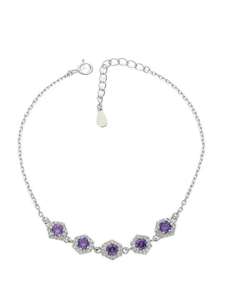 925 Italian Silver Solitaire Bracelet