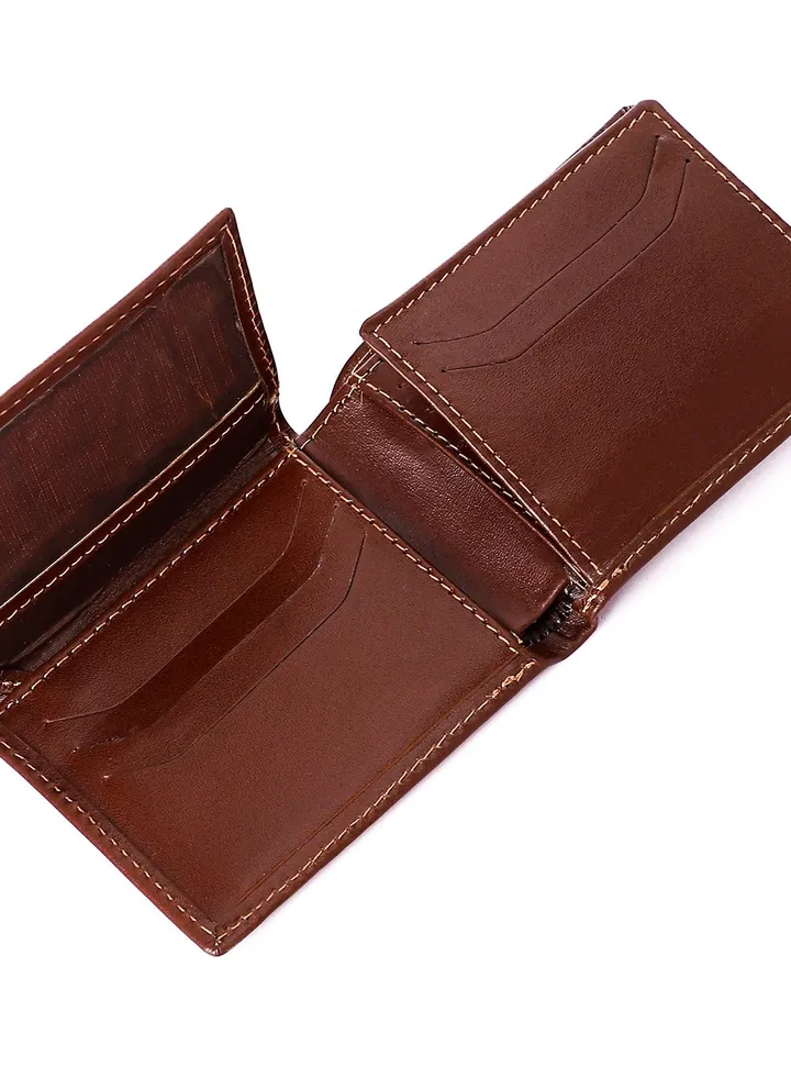 Leather Wallet for men (RO 122) Soft Touch Rustic Leather, Extra Capacity with, Compact Convenience and Ideal Gift - Men's Wallet with 10 Card Slots.with cash pocket .and 2 ID windows .Brown