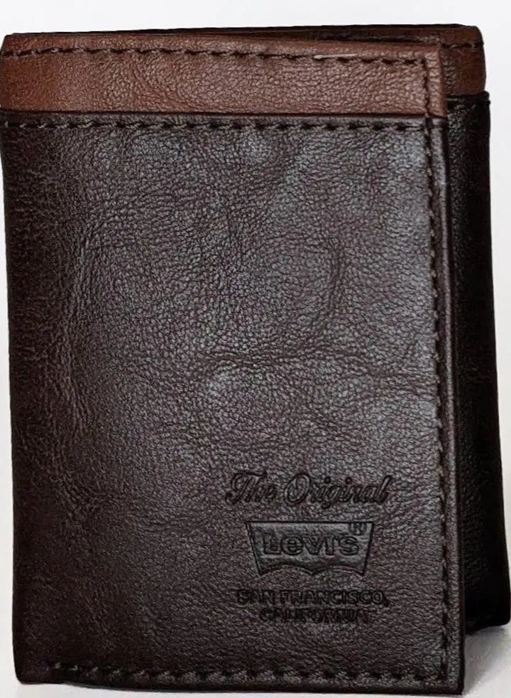 Levi's Men Wallet leather trifold - Brown