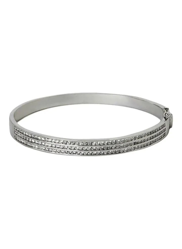18 Karat White Gold Diamond Bangle
