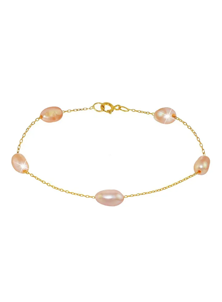 18 Karat Gold Pearl Bracelet