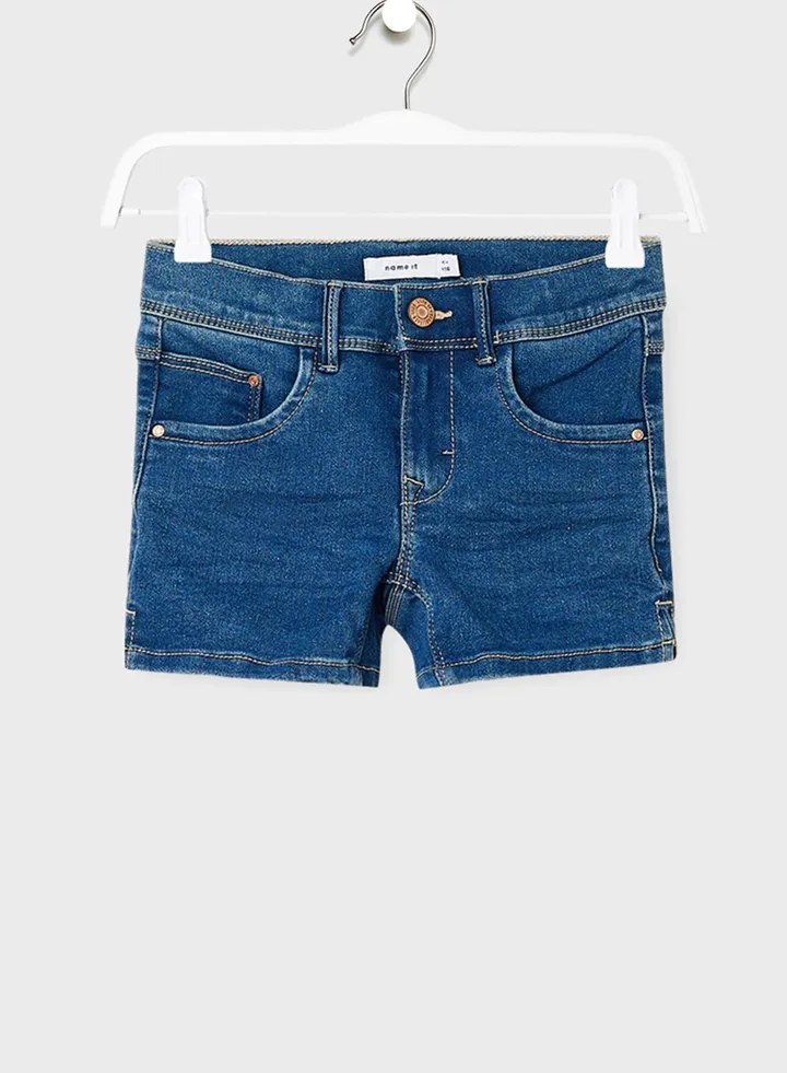 Kids Slim Fit Denim Shorts