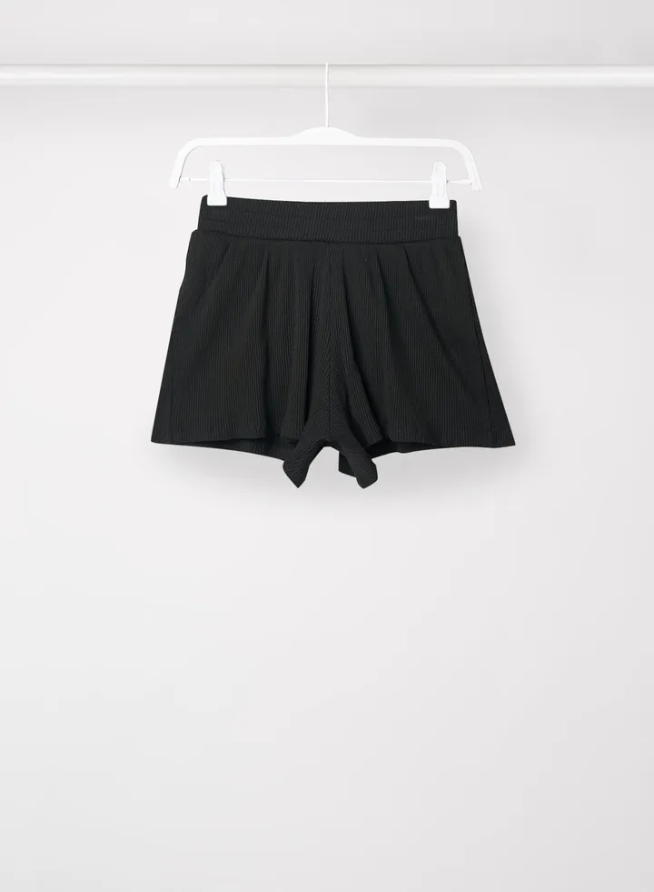 Teen Ribbed Shorts Black