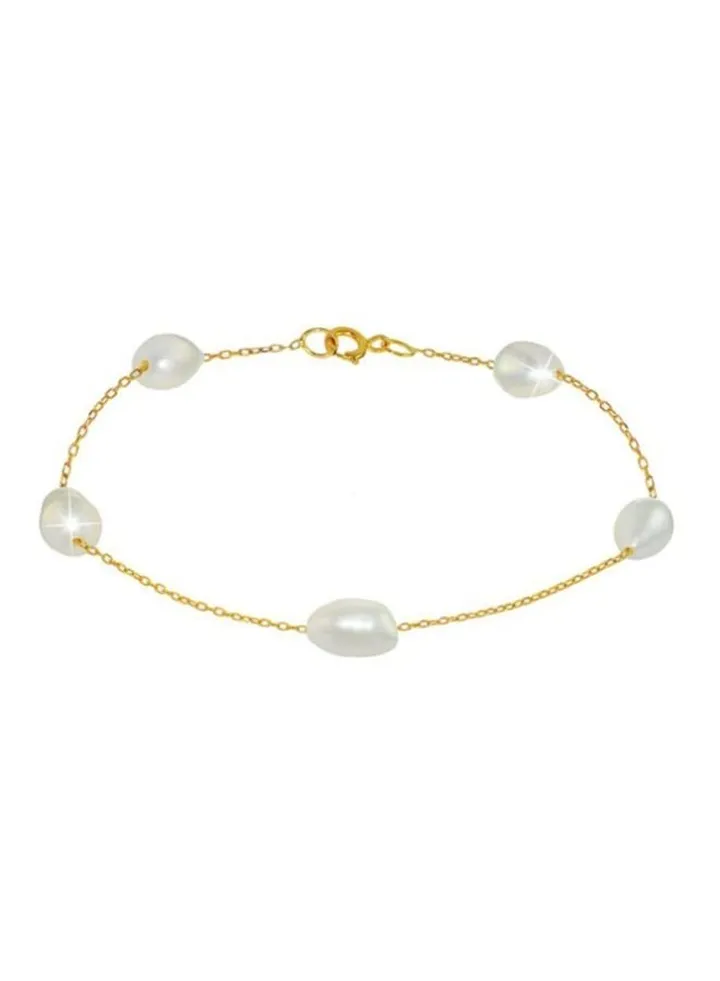10 Karat Gold Pearl Bracelet