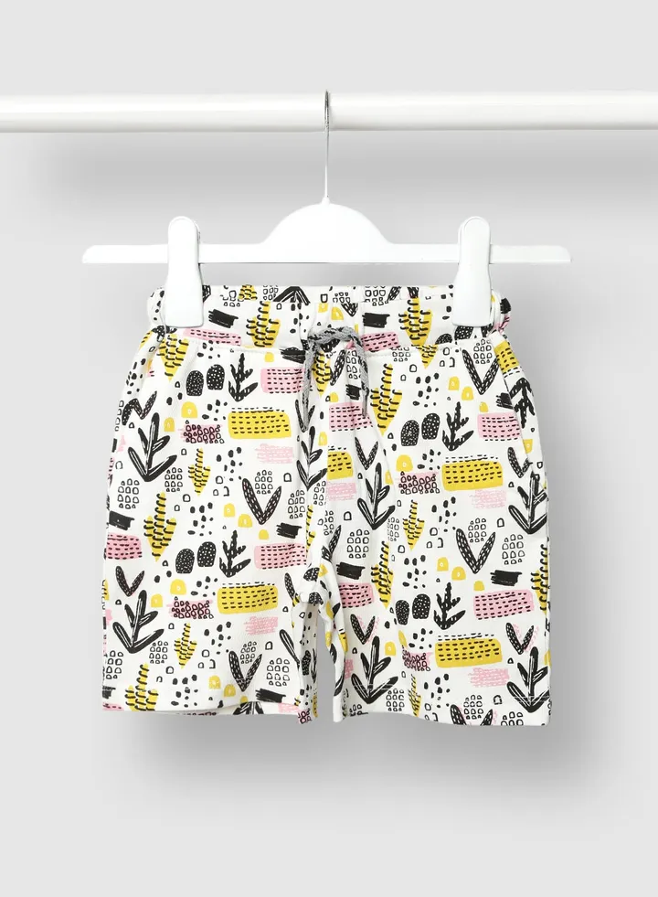 Girls Trendy Printed Lowers Shorts White