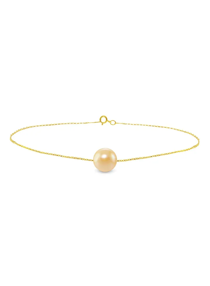 18 Karat Gold Pearl Chain Bracelet