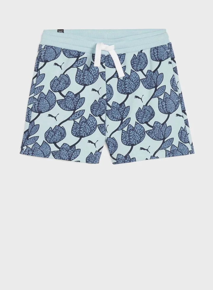 Kids Essential Blossom Printed Shorts