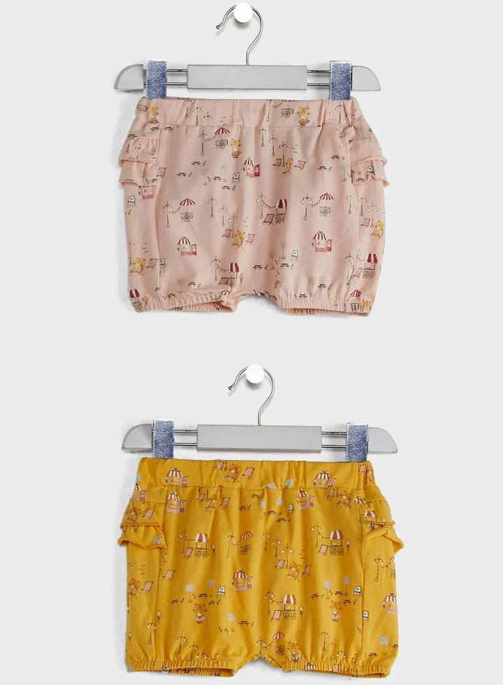 Infant 2 Pack Assorted Shorts