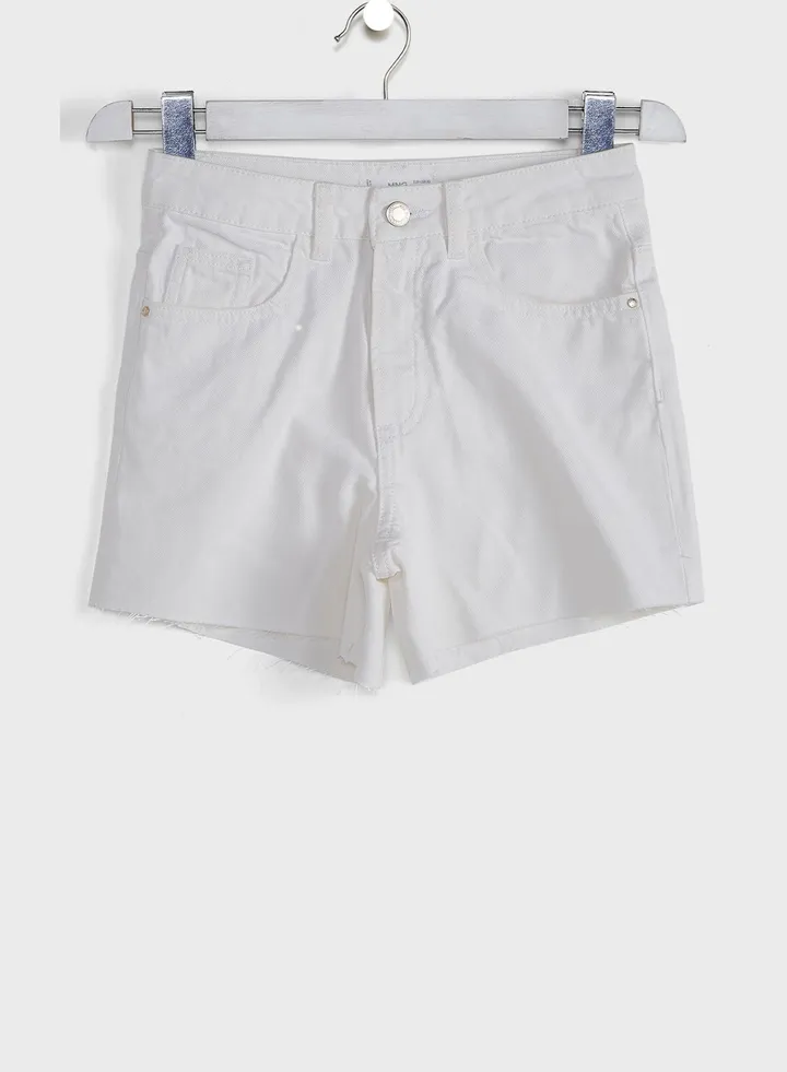 Kids Frayed Hem Denim Shorts