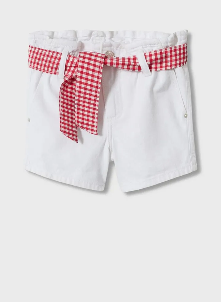 Kids Decorative Bow Denim Shorts